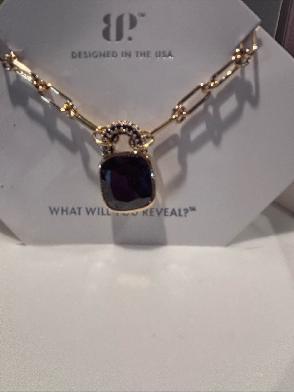 2026 February Birthday Amethyst Pendant - Gold